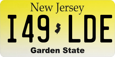 NJ license plate I49LDE