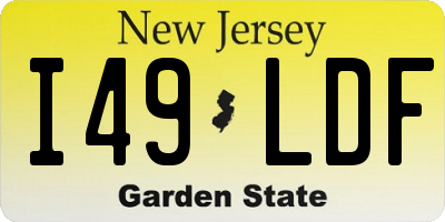 NJ license plate I49LDF