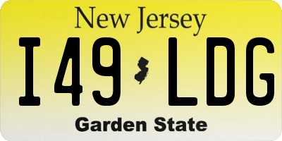 NJ license plate I49LDG