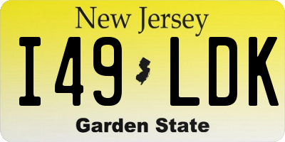 NJ license plate I49LDK