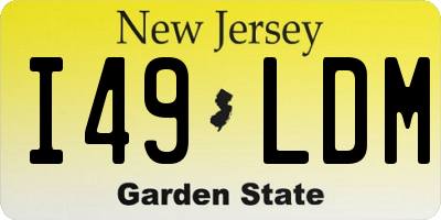 NJ license plate I49LDM