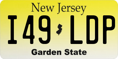 NJ license plate I49LDP