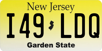 NJ license plate I49LDQ