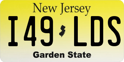 NJ license plate I49LDS