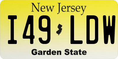 NJ license plate I49LDW
