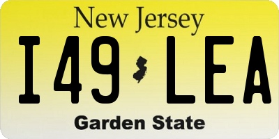 NJ license plate I49LEA