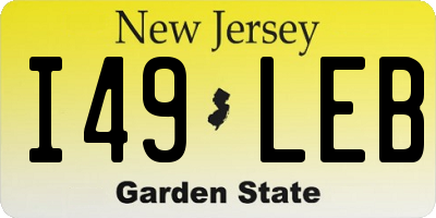 NJ license plate I49LEB