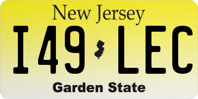 NJ license plate I49LEC