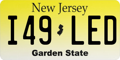 NJ license plate I49LED