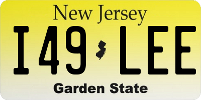 NJ license plate I49LEE