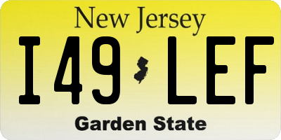 NJ license plate I49LEF