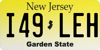 NJ license plate I49LEH