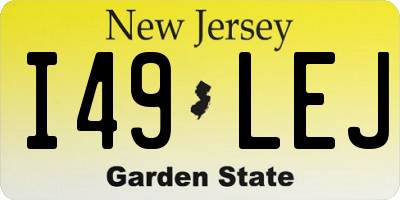 NJ license plate I49LEJ