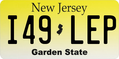 NJ license plate I49LEP