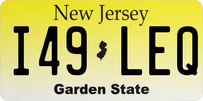 NJ license plate I49LEQ