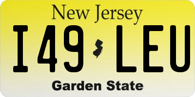NJ license plate I49LEU