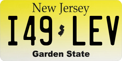 NJ license plate I49LEV