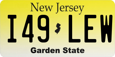 NJ license plate I49LEW