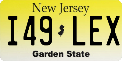 NJ license plate I49LEX
