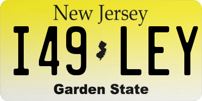 NJ license plate I49LEY