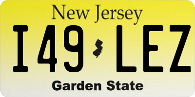 NJ license plate I49LEZ