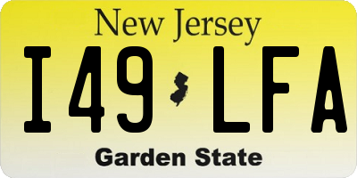 NJ license plate I49LFA