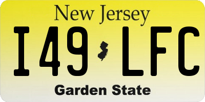 NJ license plate I49LFC