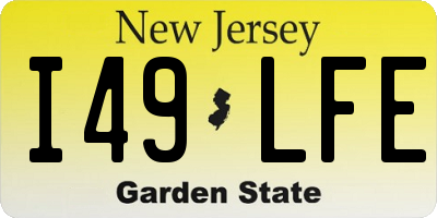 NJ license plate I49LFE