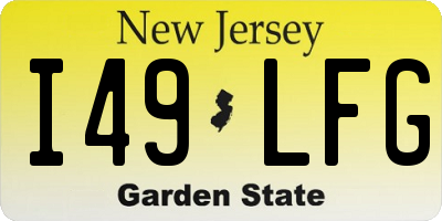 NJ license plate I49LFG