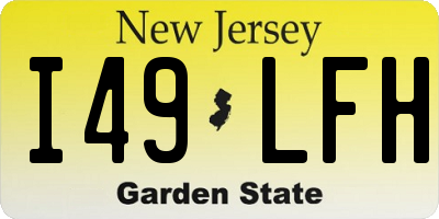 NJ license plate I49LFH