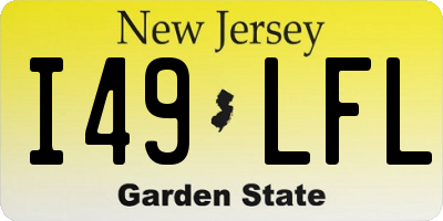 NJ license plate I49LFL