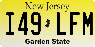 NJ license plate I49LFM