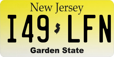 NJ license plate I49LFN