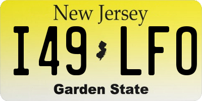 NJ license plate I49LFO