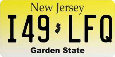 NJ license plate I49LFQ