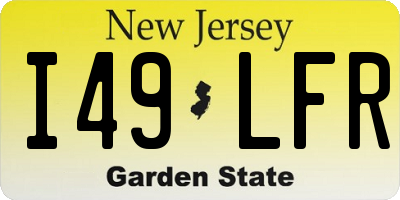 NJ license plate I49LFR