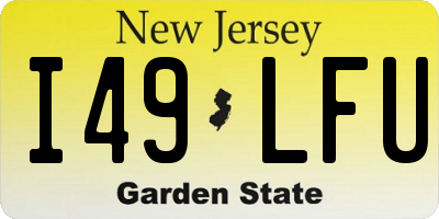 NJ license plate I49LFU