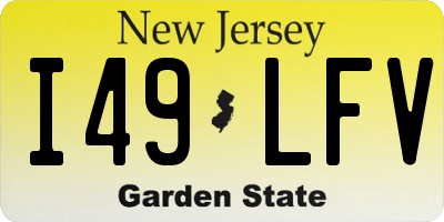 NJ license plate I49LFV