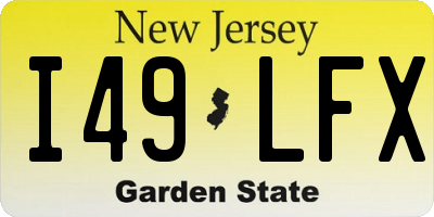 NJ license plate I49LFX