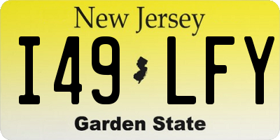 NJ license plate I49LFY