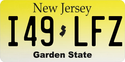 NJ license plate I49LFZ