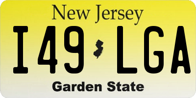 NJ license plate I49LGA