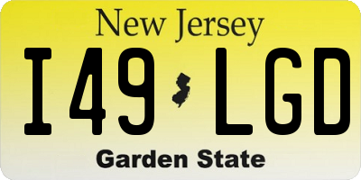 NJ license plate I49LGD
