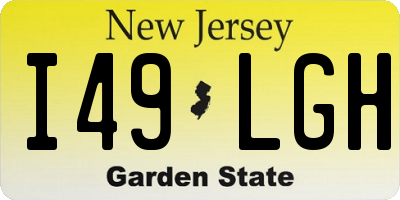 NJ license plate I49LGH