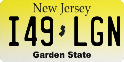 NJ license plate I49LGN