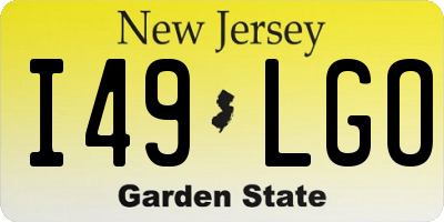 NJ license plate I49LGO