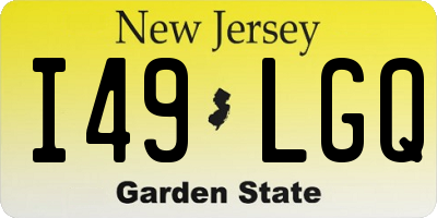 NJ license plate I49LGQ