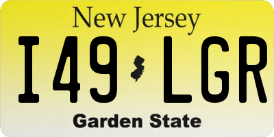 NJ license plate I49LGR