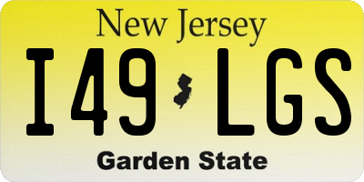 NJ license plate I49LGS