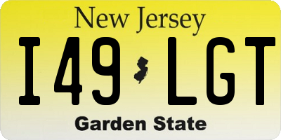 NJ license plate I49LGT